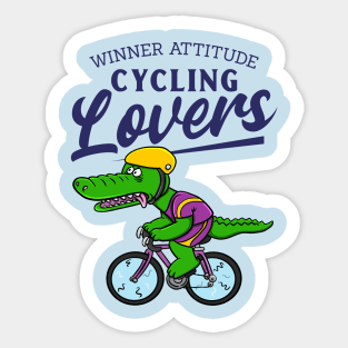 crocodile bicycle Sticker